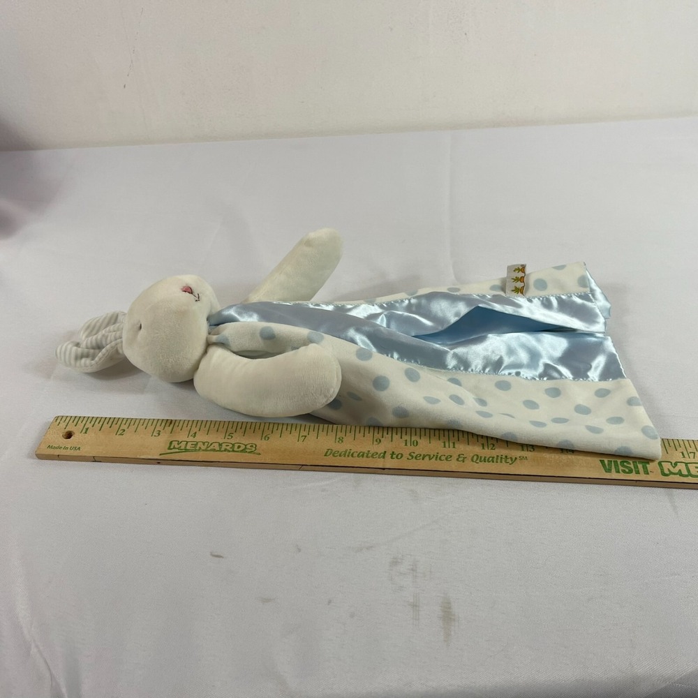 Bunnies By The Bay Blue Satin Bunny Blanket Plush 13" Stuffed Toy Lovey - Picture 3 of 4